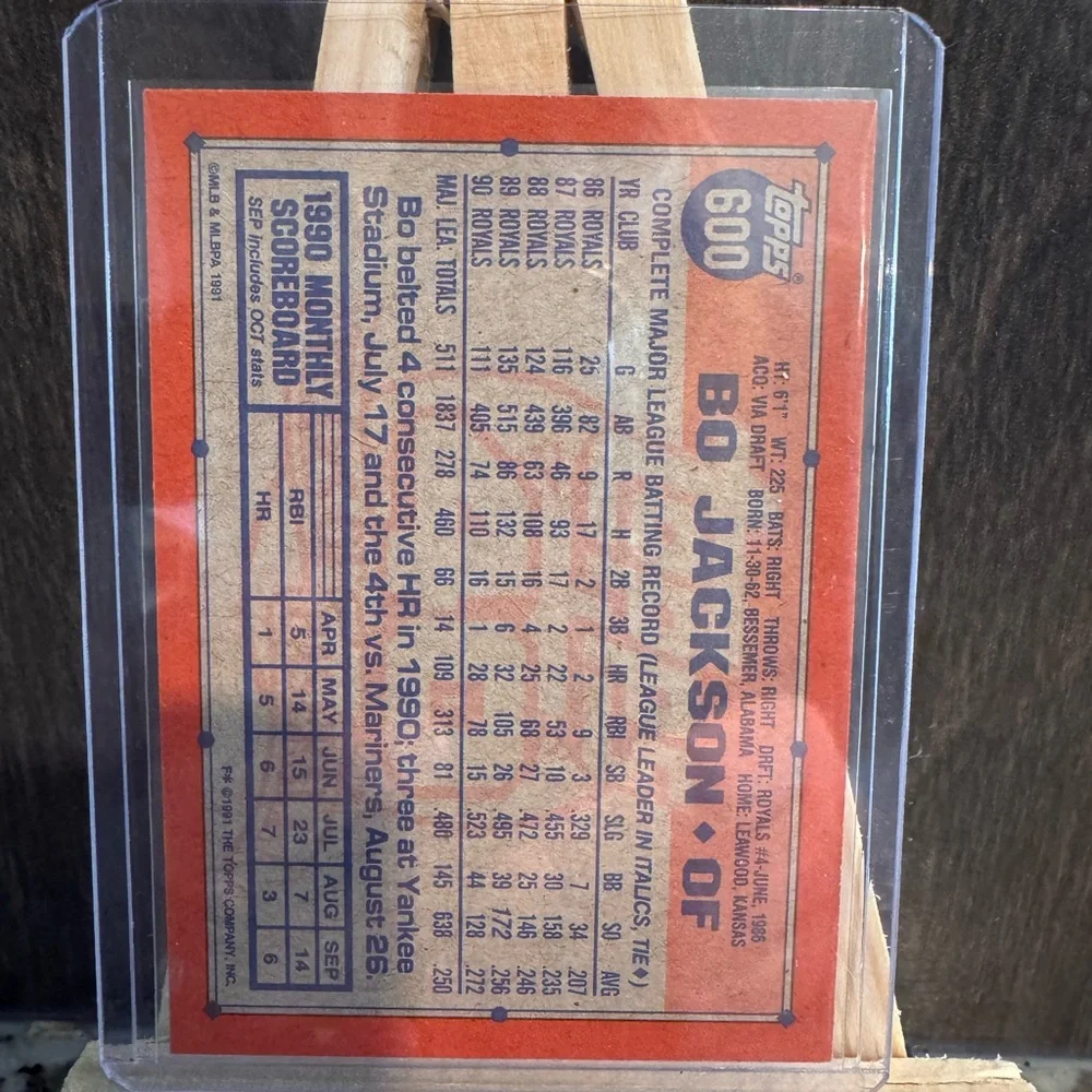 Bo Jackson Vintage Baseball Card Lot – Donruss, Topps, Score, 9 cards - Picture 8 of 15